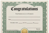 Free 19+ Sample Congratulations Certificate Templates In Pdf in Unique Congratulations Certificate Word Template