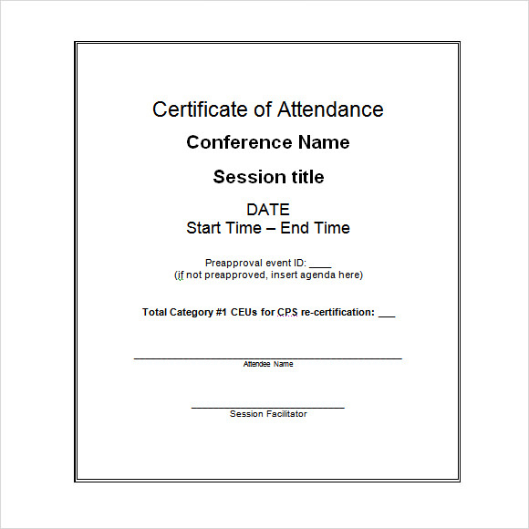 Free 23+ Sample Attendance Certificate Templates In Ai in Conference Certificate Of Attendance Template