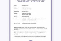 Free 23+ Sample Certificate Of Conformance In Pdf | Ms Word within Conformity Certificate Template