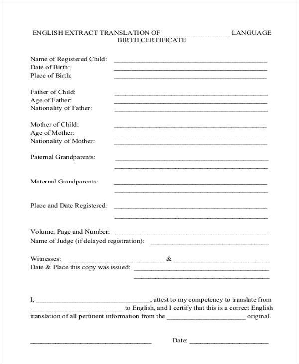 Free 42+ Certificate Forms In Pdf | Ms Word | Excel pertaining to Marriage Certificate Translation Template