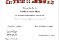 Free 45+ Sample Certificate Of Authenticity Templates In Pdf pertaining to New Certificate Of Authenticity Free Template