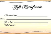 Free 4X6 Gift Certificate Template Printable Gift in Present Certificate Templates