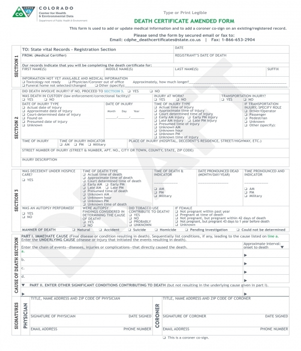 Free 5+ Death Certificate Forms In Pdf | Ms Word throughout Best Blank Death Certificate Template 7 Documents