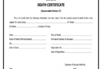 Free 5+ Death Certificate Forms In Pdf | Ms Word throughout Blank Death Certificate Template 7 Documents