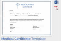 Free 54+ Sample Medical Certificates In Pdf | Ms Word with Physical Fitness Certificate Template Editable