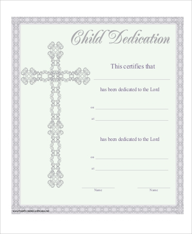 Free 6+ Baby Dedication Certificate Templates In Pdf throughout Free Fillable Baby Dedication Certificate Download