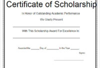 Free 7+ Scholarship Certificate Templates In Eps | Ai with Scholarship Certificate Template