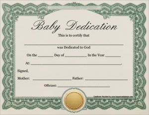 Free 8+ Sample Printable Baby Dedication Certificate for New Baby Christening Certificate Template