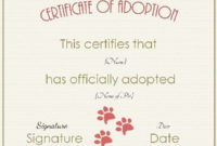 Free Adoption Certificate Template – Customize Online pertaining to New Pet Adoption Certificate Template Free 23 Designs