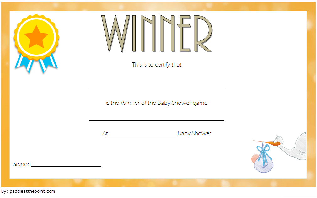 Free Baby Shower Game Winner Certificate Template 2 | Free inside Baby Shower Winner Certificate Template 7 Ideas