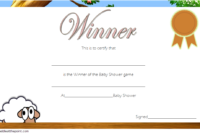 Free Baby Shower Game Winner Certificate Template 3 for Baby Shower Game Winner Certificate Templates