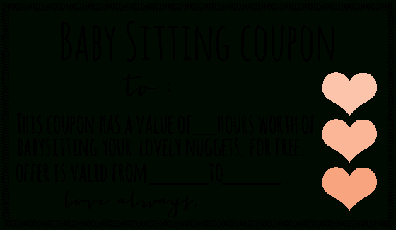 Free Babysitting Coupon Template | Coupon Template in Quality Free Printable Babysitting Gift Certificate