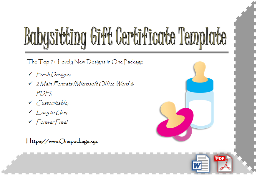 Free Babysitting Gift Certificate Template | Gift in New Babysitting Certificate Template 8 Ideas