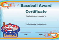 Free Baseball Award Certificate Template Word | Awards intended for Best Baseball Achievement Certificates