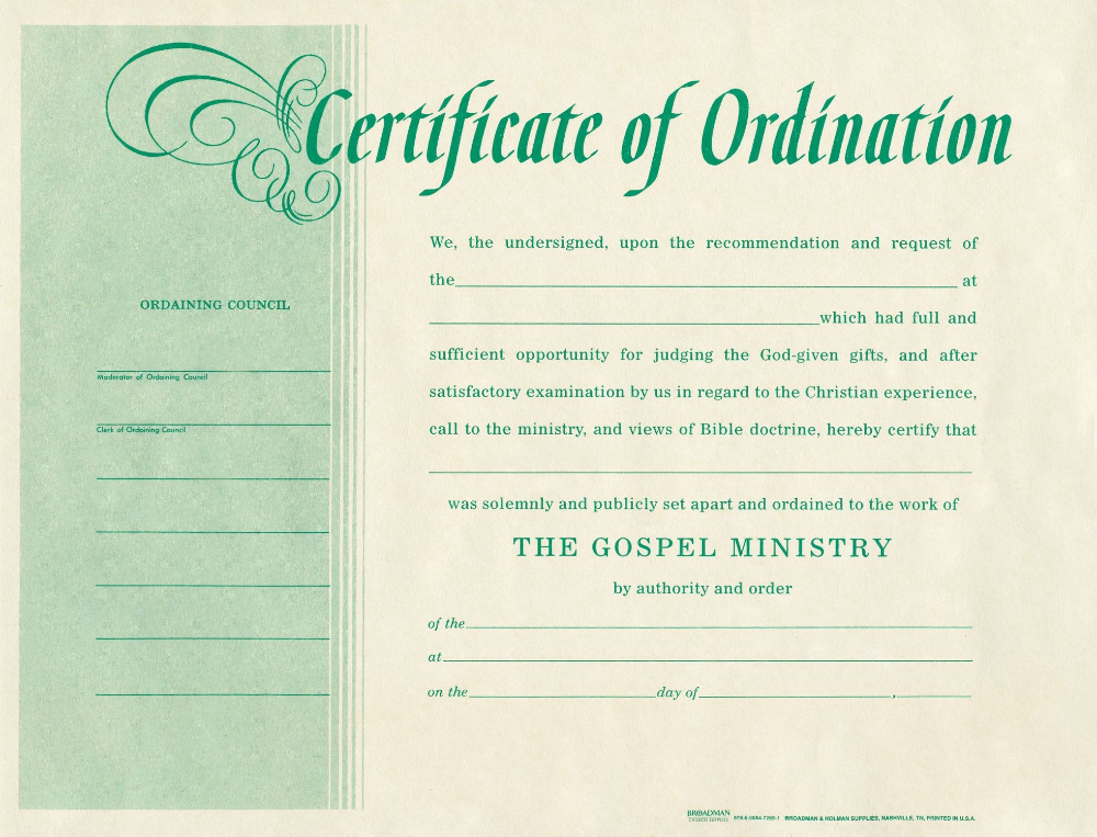Free Blank Certificate Of Ordination Ordination For Minister inside Quality Update Certificates That Use Certificate Templates