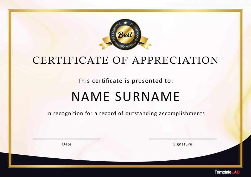 Free Certificate Of Appreciation Templates And Letters with regard to Felicitation Certificate Template
