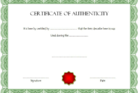 Free Certificate Of Authenticity For Autograph Template inside Certificate Of Authenticity Free Template