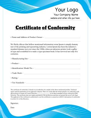 Free Certificate Of Conformity Templates | Free Certificate within Certificate Of Conformity Template Free