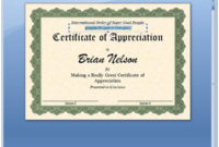 Free Certificate Templates For Word 2007 (4) – Templates regarding Fresh Free Certificate Templates For Word 2007