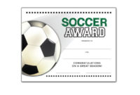 Free Certificate Templates For Youth Athletic Awards intended for Fresh Soccer Award Certificate Templates Free