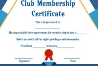 Free Club Membership- Certificate Templates | Certificate with regard to Membership Certificate Template Free 20 New Designs