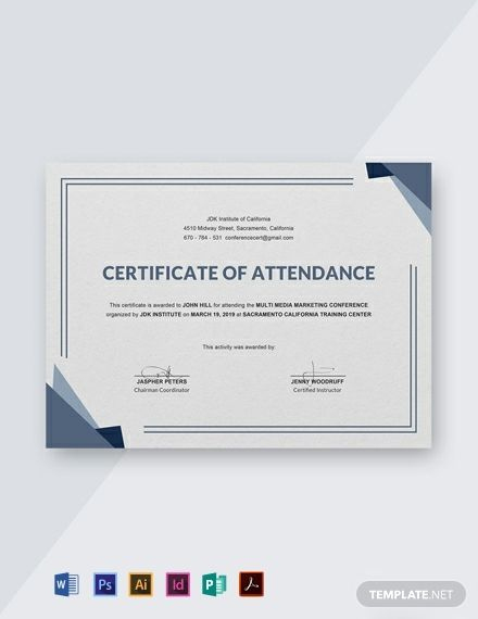 Free Conference Attendance Certificate Template - Word (Doc inside Quality International Conference Certificate Templates