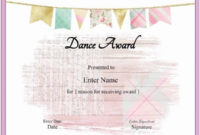 Free Dance Certificate Template – Customizable And Printable inside Ballet Certificate Template