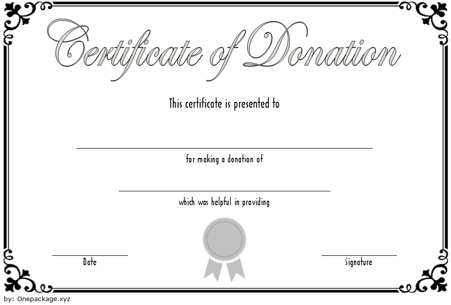 Free Donation Certificate Template 4 | Two Package Template with regard to New Donation Certificate Template Free 14 Awards