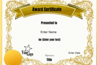 Free Editable Certificate Template Customize Online Print At intended for Free Printable Blank Award Certificate Templates