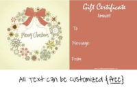 Free Editable Christmas Gift Certificate Template | 23 Designs pertaining to Fresh Homemade Christmas Gift Certificates Templates