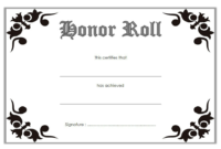 Free Editable Honor Roll Certificate Template 2 regarding Honor Award Certificate Templates
