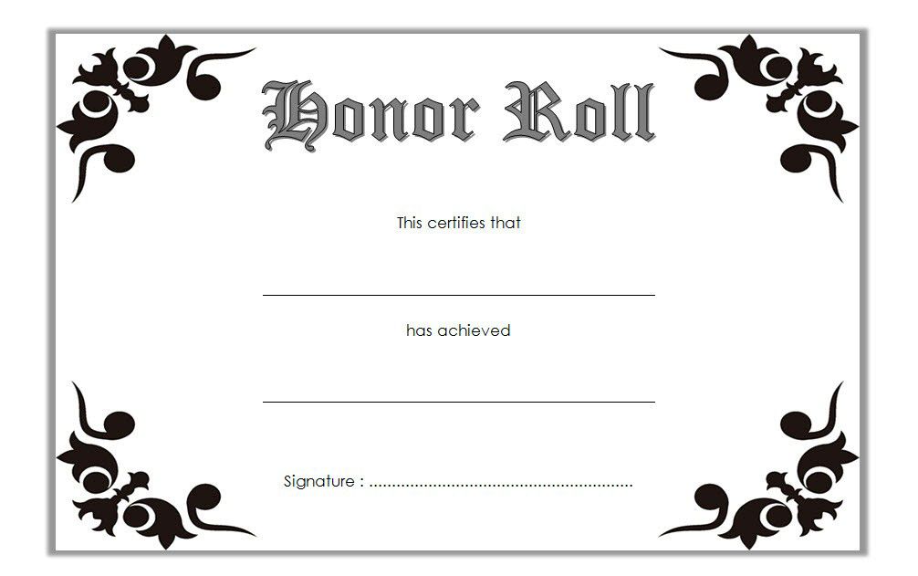 Free Editable Honor Roll Certificate Template 2 throughout Unique Certificate Of Honor Roll Free Templates
