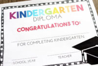 Free, Editable Kindergarten Certificates And Graduation for New Printable Kindergarten Diploma Certificate