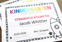 Free, Editable Kindergarten Certificates And Graduation with regard to New Printable Kindergarten Diploma Certificate