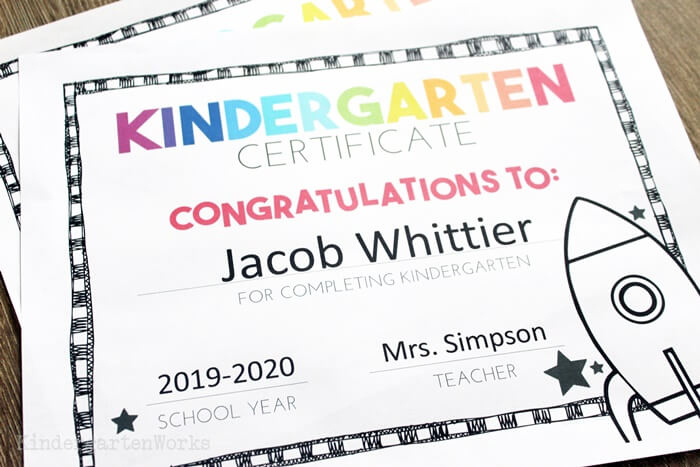 Free, Editable Kindergarten Certificates And Graduation with regard to New Printable Kindergarten Diploma Certificate