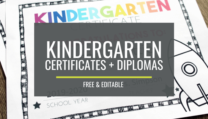 Free, Editable Kindergarten Certificates And Graduation within Kindergarten Certificate Of Completion Free