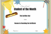 Free Editable Printable Student Of The Month Certificate throughout Free Printable Student Of The Month Certificate Templates