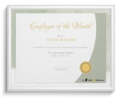 Free Employee Of The Month Certificate Templates in Employee Of The Month Certificate Templates