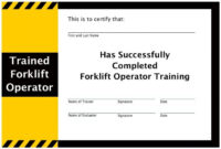 Free Forklift Certification Card Template Download Operator inside Best Forklift Certification Template