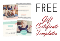Free Gift Certificate Photoshop Templates From Birdesign throughout Free Photography Gift Certificate Template