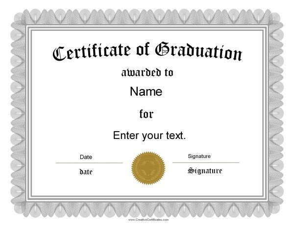 Free Graduation Certificate Templates | Customize Online pertaining to Quality Free Printable Graduation Certificate Templates