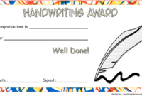 Free Handwriting Award Certificate Template 1 | Awards inside Best Handwriting Award Certificate Printable