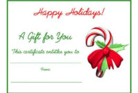 Free Holiday Gift Certificates Templates To Print inside Quality Christmas Gift Templates Free Typable