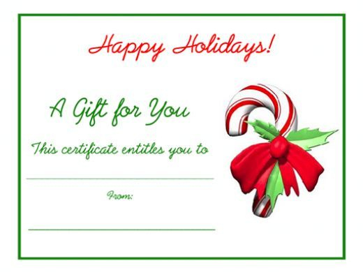 Free Holiday Gift Certificates Templates To Print inside Quality Christmas Gift Templates Free Typable