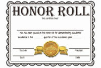 Free Honor Roll Certificate Template Microsoft Word throughout Best Honor Roll Certificate Template