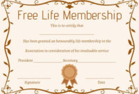 Free Life Membership Certificate Template | Free Certificate for Life Membership Certificate Templates