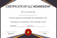 Free Llc Membership Certificate Templates | Certificate in Llc Membership Certificate Template Word