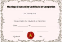 Free Marriage Counseling Certificate Of Completion Template pertaining to Best Premarital Counseling Certificate Of Completion Template