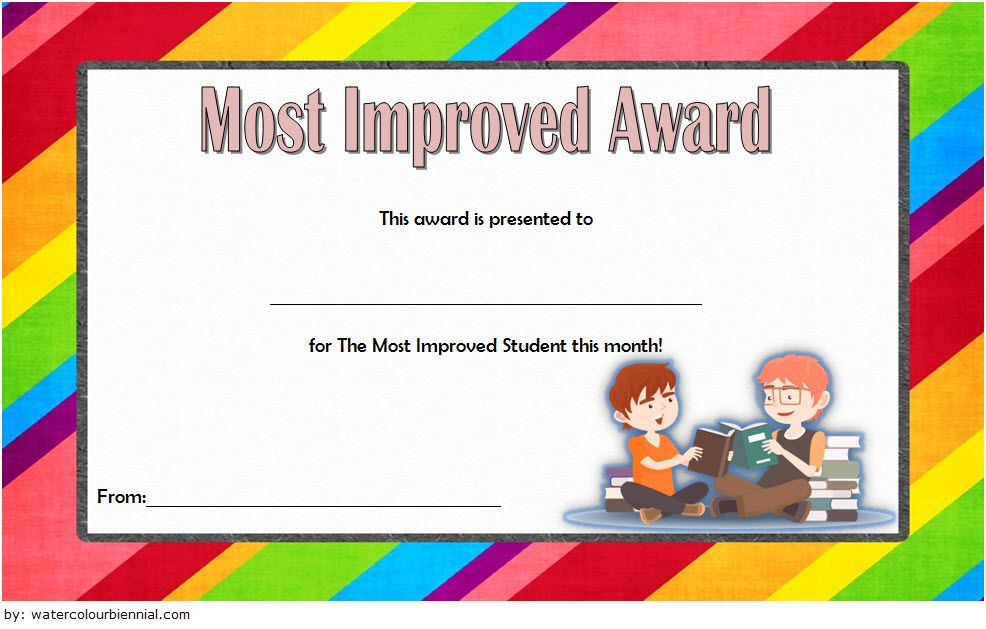 Free Most Improved Student Award Certificate Template 3 regarding Most Improved Student Certificate