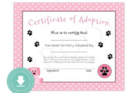 Free Pet Adoption Certificate Printable – Pet'S Gallery pertaining to Quality Dog Adoption Certificate Free Printable 7 Ideas